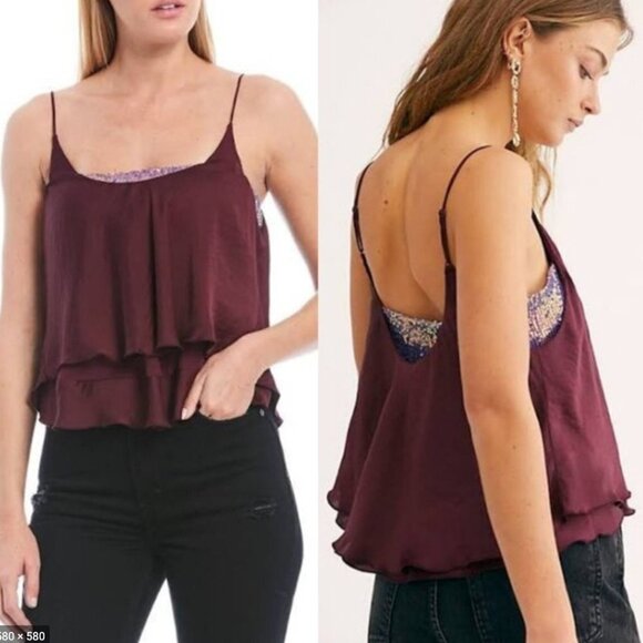 FREE PEOPLE Intimately Sequin Cami Turn It On $68 - Picture 1 of 8